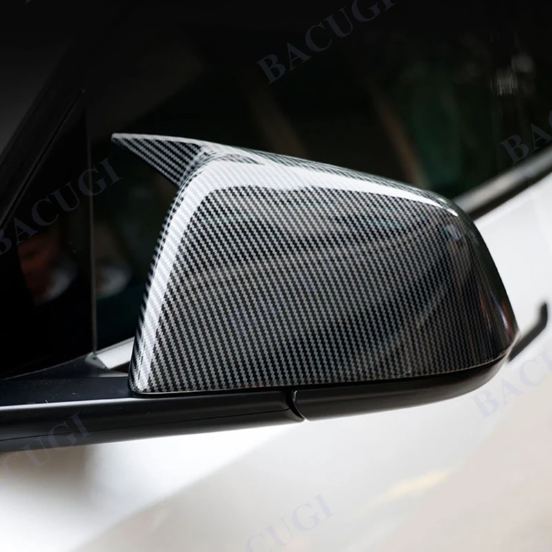 

Gloss/Carbon Fiber Look Mirror Covers Caps RearView Mirror Case Cover For Tesla Model Y 2019-2022 Trim Cover/Protect