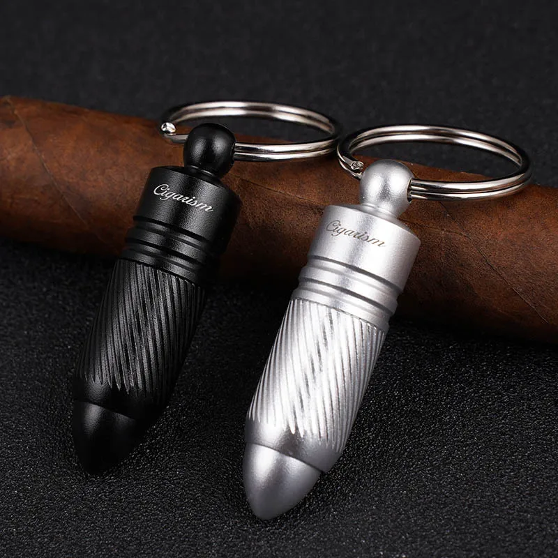 8MM Portable Cigar Punch Cutter With Key Ring Draw Hole Stainless Steel Metal Cigar Punch Cutter Cigar Accessories Cool Gadgets