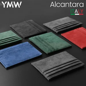 YMW ALCANTARA Card Holder Women & Man Turn fur Luxury Artificial Leather Slim Card Wallet Small Thin