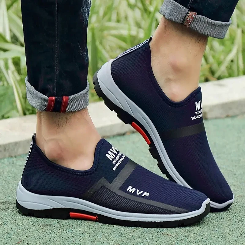 Mens Walking Shoes Casual Flats Anti-skidding Breathable Sports Loafers Slip-on Men Sneakers 38-46