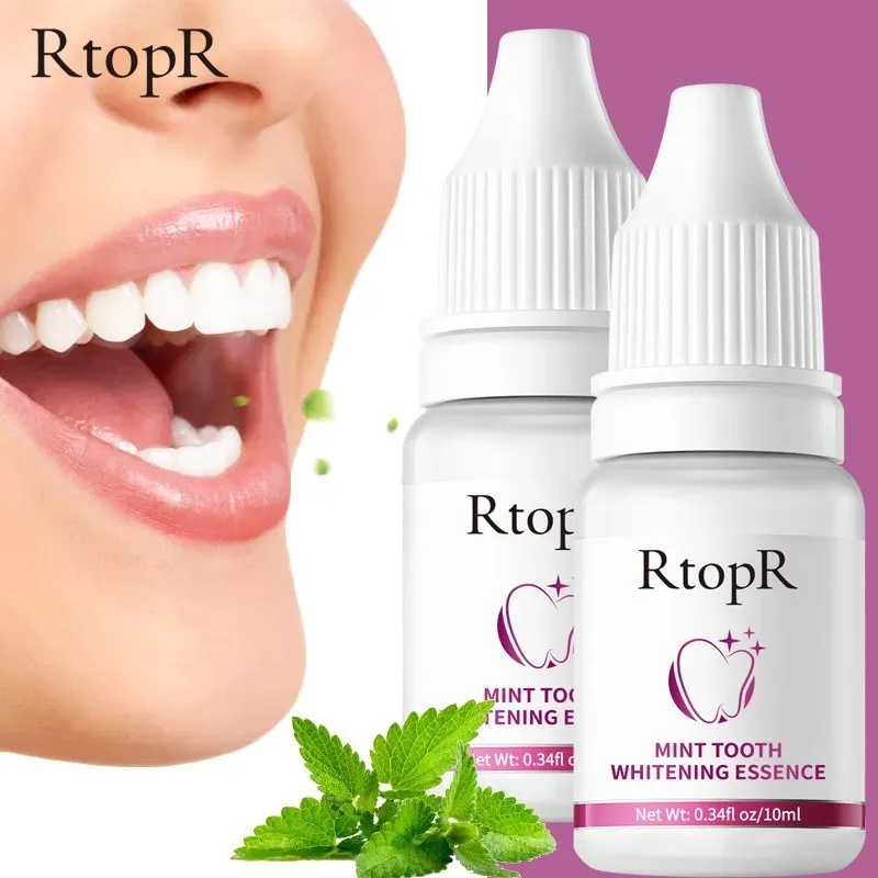 

RtopR Teeth Care Removes Tooth Plaque Stains Serum Teeth Whitening Bleaching Essence Powder Oral Hygiene Cleaning Water 2 PCS