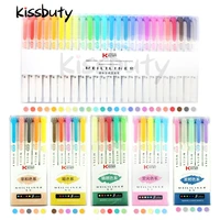 25 colors double headed midliner highlighter pens hook pen cute fluorescent pens art mark pens schooloffice stationery