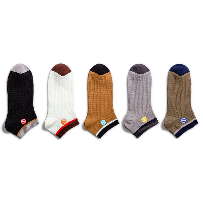 5 pairs / batch of boat shaped men's deodorant socks four seasons silicone breathable invisible cotton socks ankle slippers sock