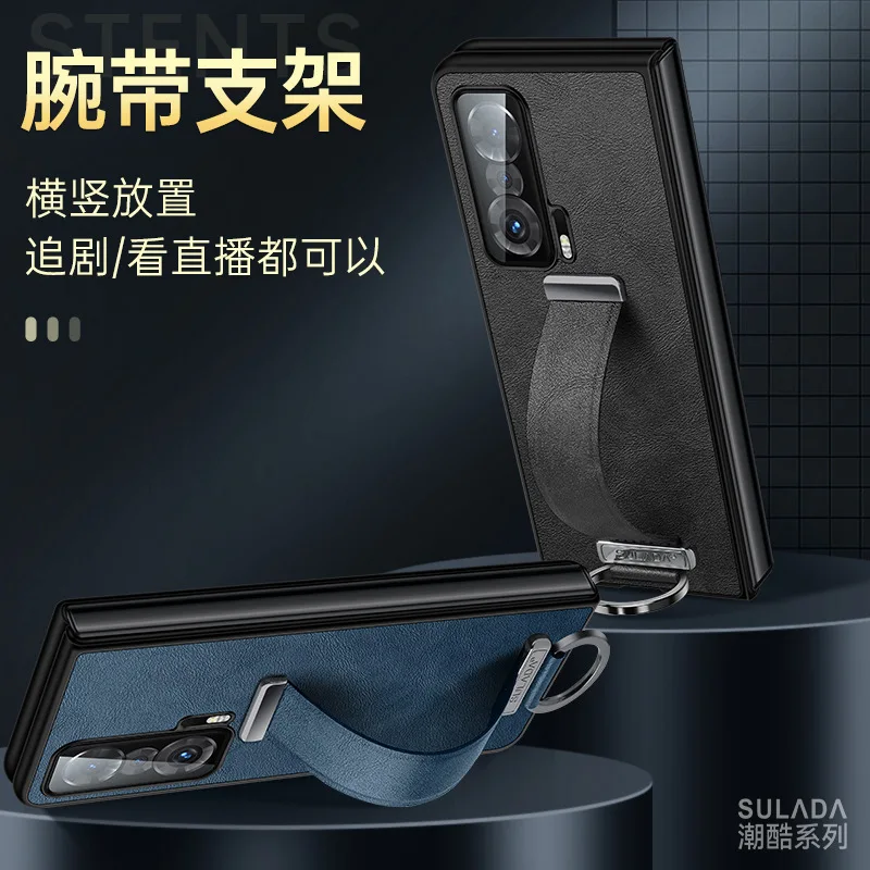 

Чехол для Honor Magic VS, противоударный складной чехол из искусственной кожи для телефона Huawei Honor Magic V VS с ремешком на запястье и подставкой