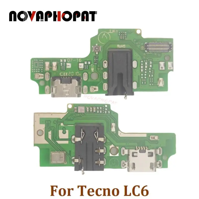 

Novaphopat For Tecno Pouvoir 3 Air LC6 USB Dock Charger Port Plug Headphone Audio Jack Microphone MIC Flex Cable Charging Board