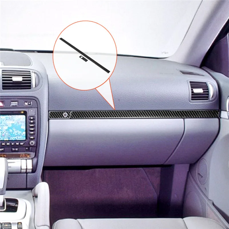 

For Porsche Cayenne Sport SUV 2003-2010 Car Interior Decorative Accessories Carbon Fiber Glove Box Stickers Trim Strip