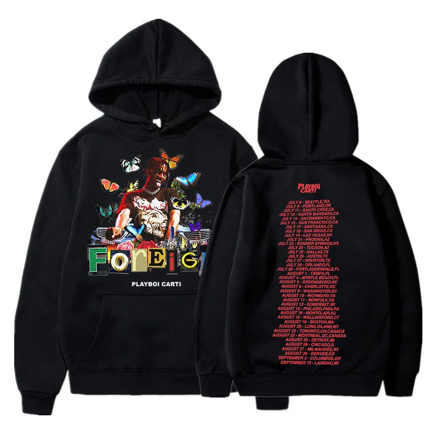 

Playboi Carti Music Album Print Hoodies 90s Vintage Hip Hop Rapper Hooded Sweatshirts Fashion Casual Oversized Hoodie Streetwear