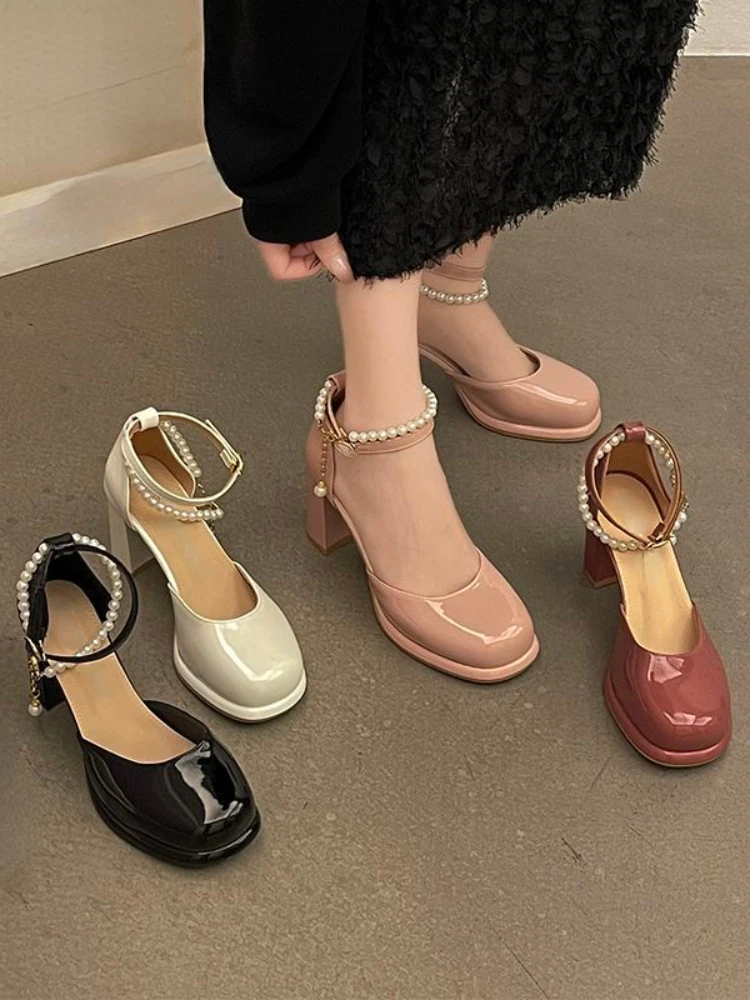 

Женские повседневные туфли на каблуке, элегантные удобные нескользящие туфли в Корейском стиле, летние туфли на каблуке, 2023