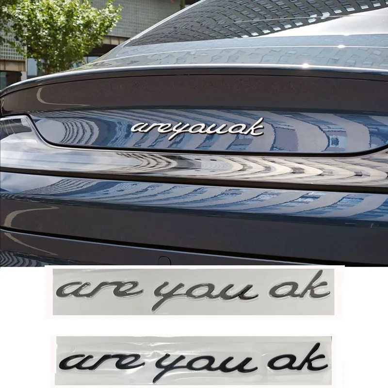 

Наклейка Are You Ok, пластиковая буква, логотип, эмблема, значок для Porshce Boxster Macan Cayenne Carrera Panamera Cayman Taycan