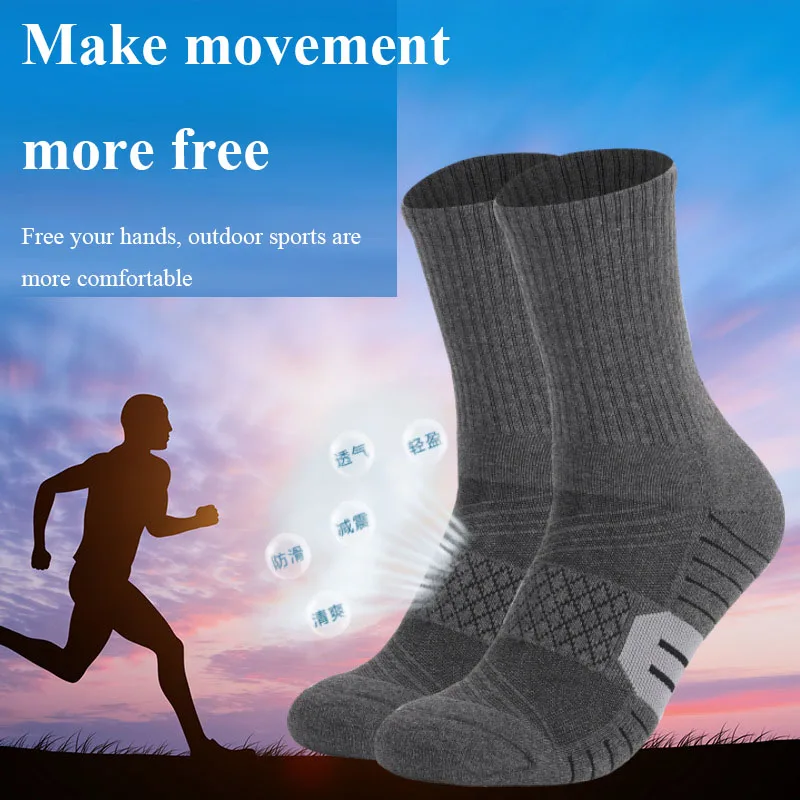 6 Pairs Sports Running Socks Men/Women Performance Outdoor Thick Cushion Sweat-absorbent Athletic Walking Hiking Mid-tube Sock