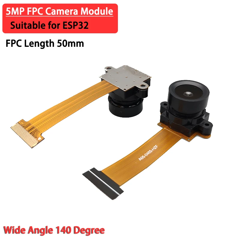 

50mm FPC Length 5MP MIPI DVP Camera Module OV5640 2K High Resolution Wide Angle 140 Degrees Suitable for ESP32