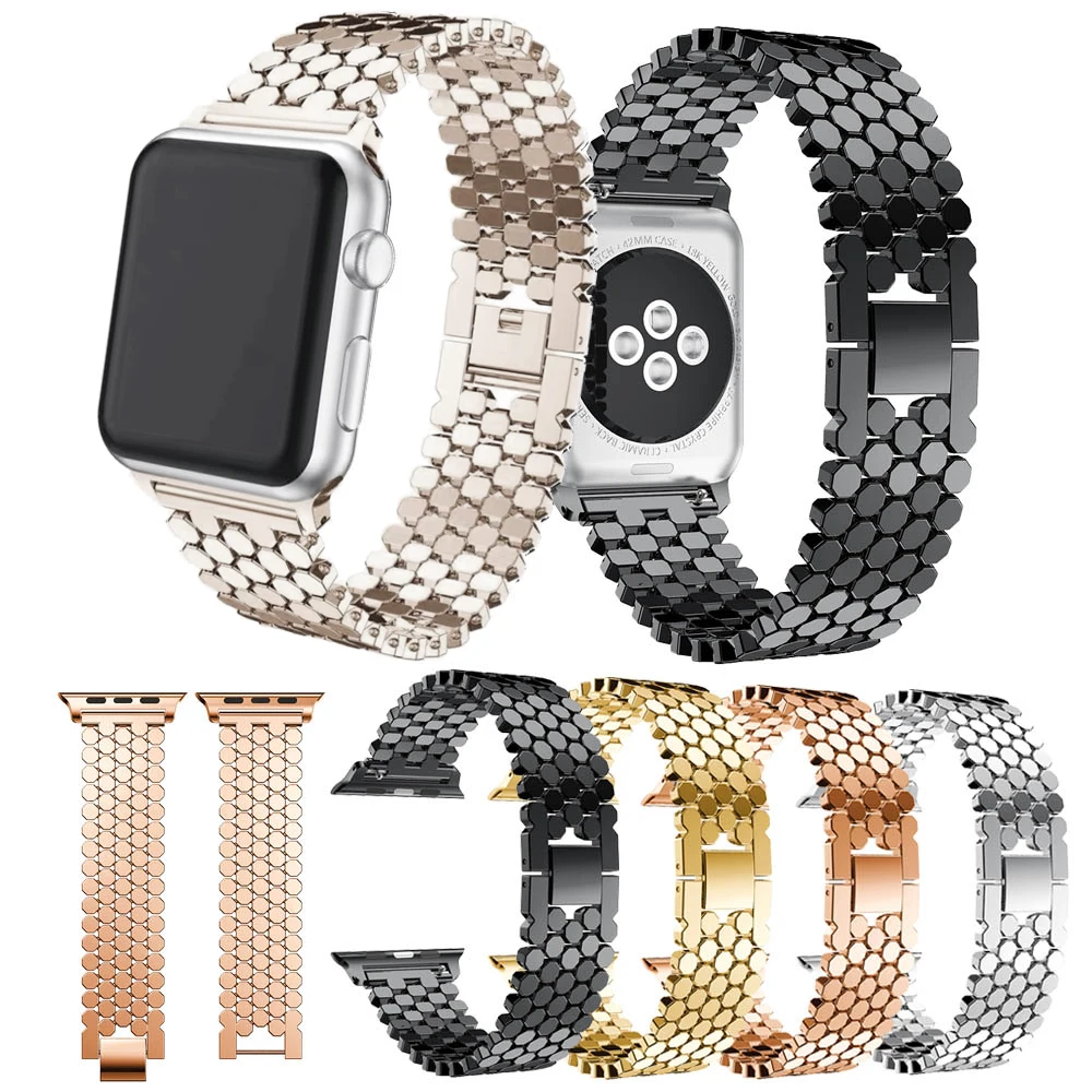 Ремешок из стали для IWatch 9 8 7 65 4 SE 38 42 мм браслет Apple Watch Band luxury Ultra 49 40 44 41 45