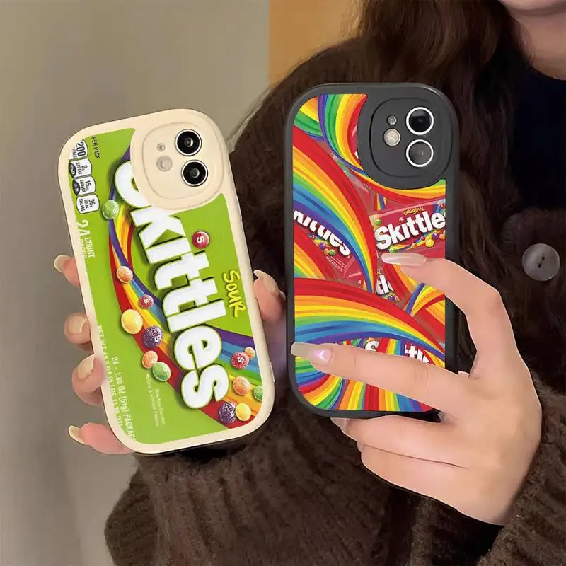 

S-Skittles-S Sweet Sour Fruit Candies Phone Case Hard Leather For iPhone 14 13 12 Mini 11 14 Pro Max Xs X Xr 7 8 Plus