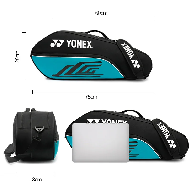 Original YONEX Men Women Badminton Shoulder Bag For 3-6pcs Rackets With Shoe Compartment Hold All Sports Shuttlecock Accessories
