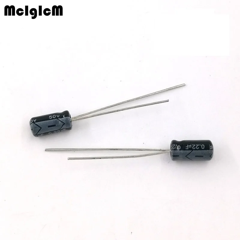 100 шт. алюминиевый электролитический конденсатор 0 22 мкФ 50 в 4*7