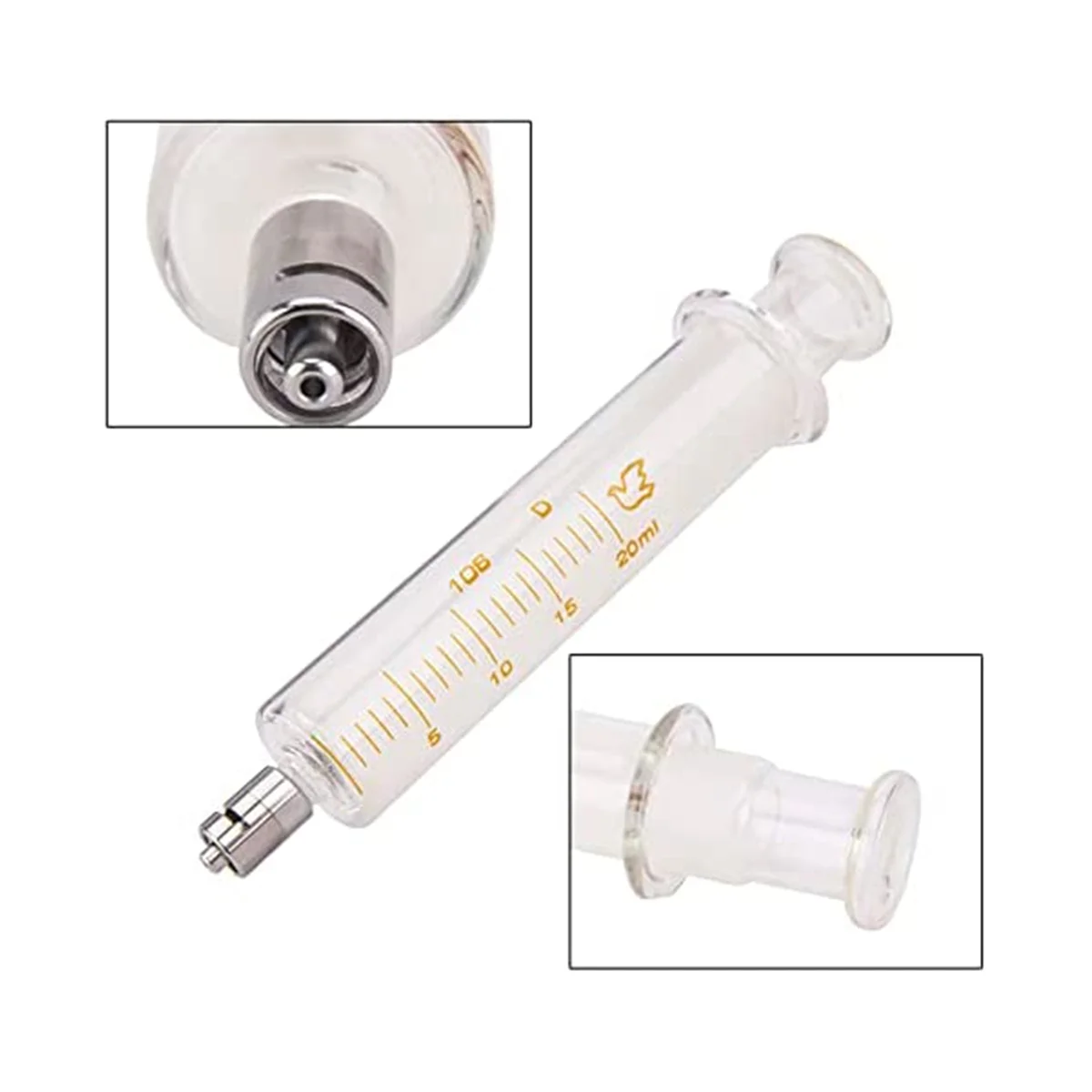 

2 Pack Glass Syringe Luer Lock 20ML with No Needle for Industry Arts Crafts and Etc