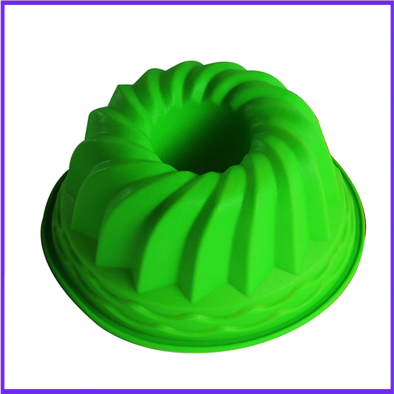 

24cm*11cm Bundt Swirl Ring Silicone Cake Bread Pastry Tray Mold Pan Bakeware Mould Christmas Decorating Tools reusable baking