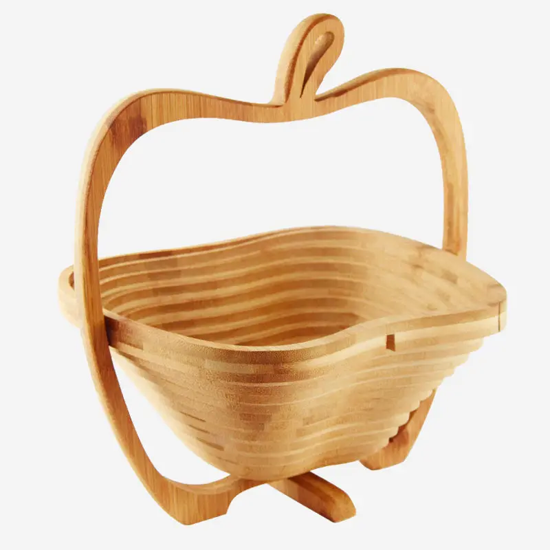 Folding Fruit Tray Creative Fashion Bamboo Storage Rack Practical Home Vegetable Basket | Baskets
