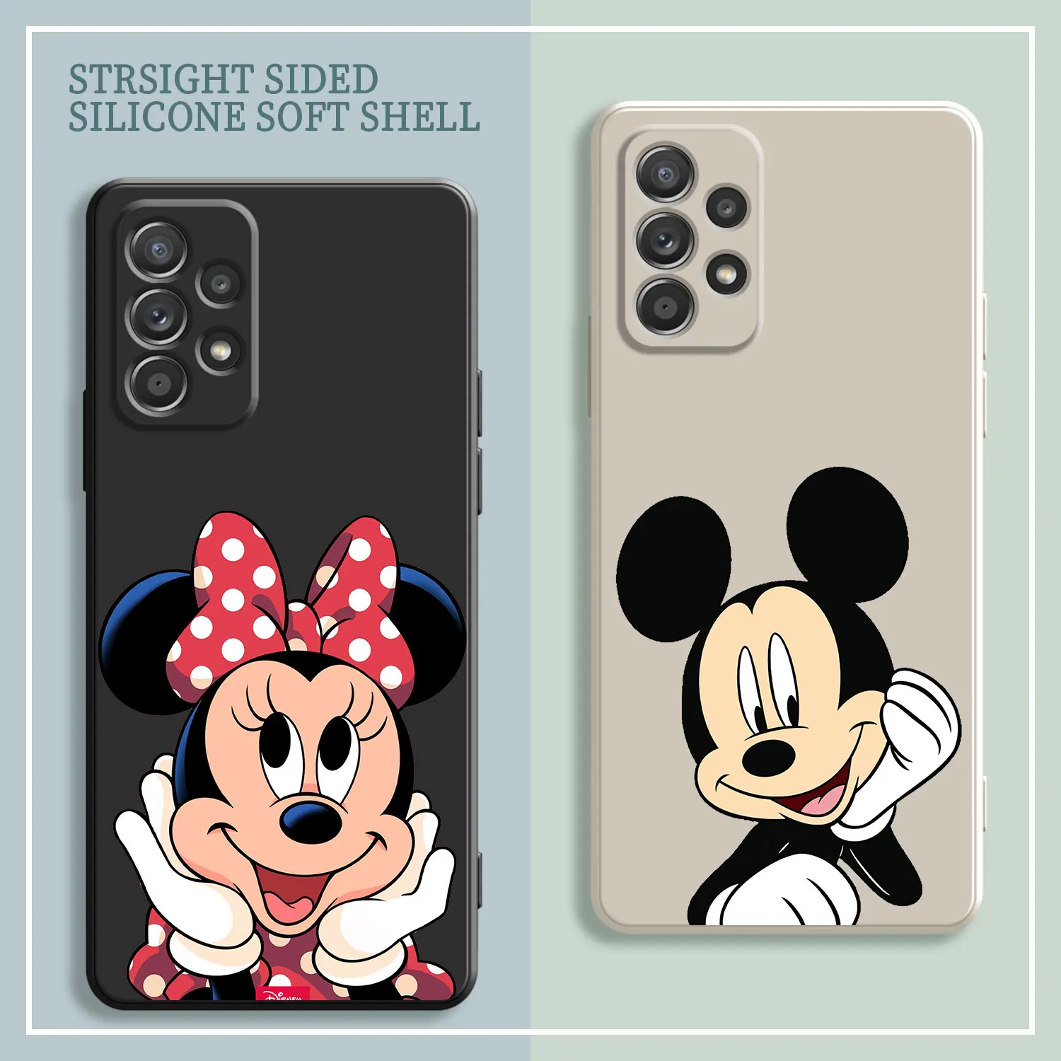 

Candy Color Case For Samsung Galaxy A52 A12 A51 A32 A71 A22 A53 A21s A23 A31 A72 A11 A02 A50 Phone Cover Cartoon Mickey Minnie