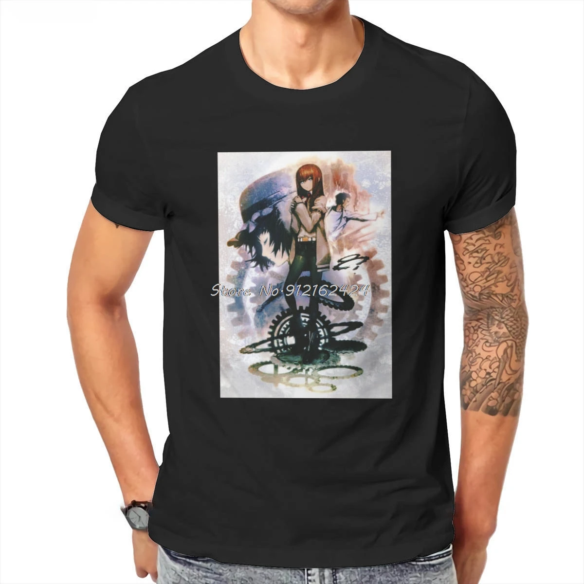 

Cool Steins Gate Japanese Anime Novel Game Okabe Makise T Shirt Classic Graphic Loose Crewneck TShirt Big Sales Harajuku