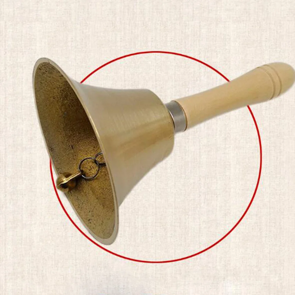 

1Pcs Christmas Hand Call Bell, Loud Brass Hand Call Bell Santa Hand Bell with Wooden Handle for Wedding Christmas ( 8cm )