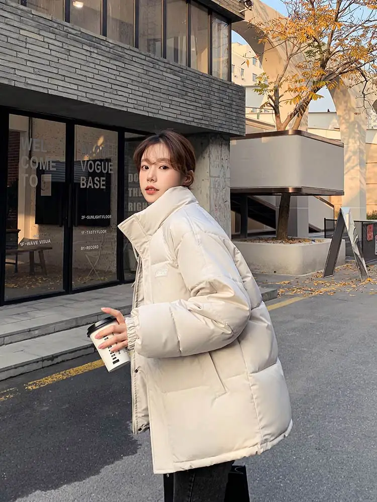 Vielleicht 2022 Cotton Padded Jacket New Stand Collar Down Winter Jacket Women Thick Warm Parkas Female Winter Coat Outerwear