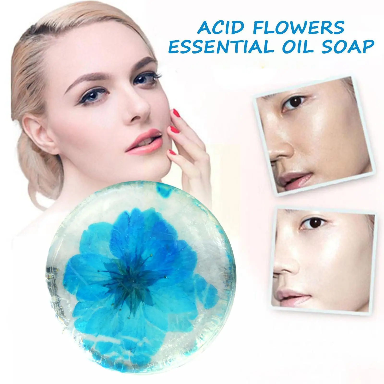 

Blue Soap Flowers Essential Oil Soap Cleansing Bath Essential Soap Oil Flowers Handmade And Amino Acid Soap Plants New D4c8