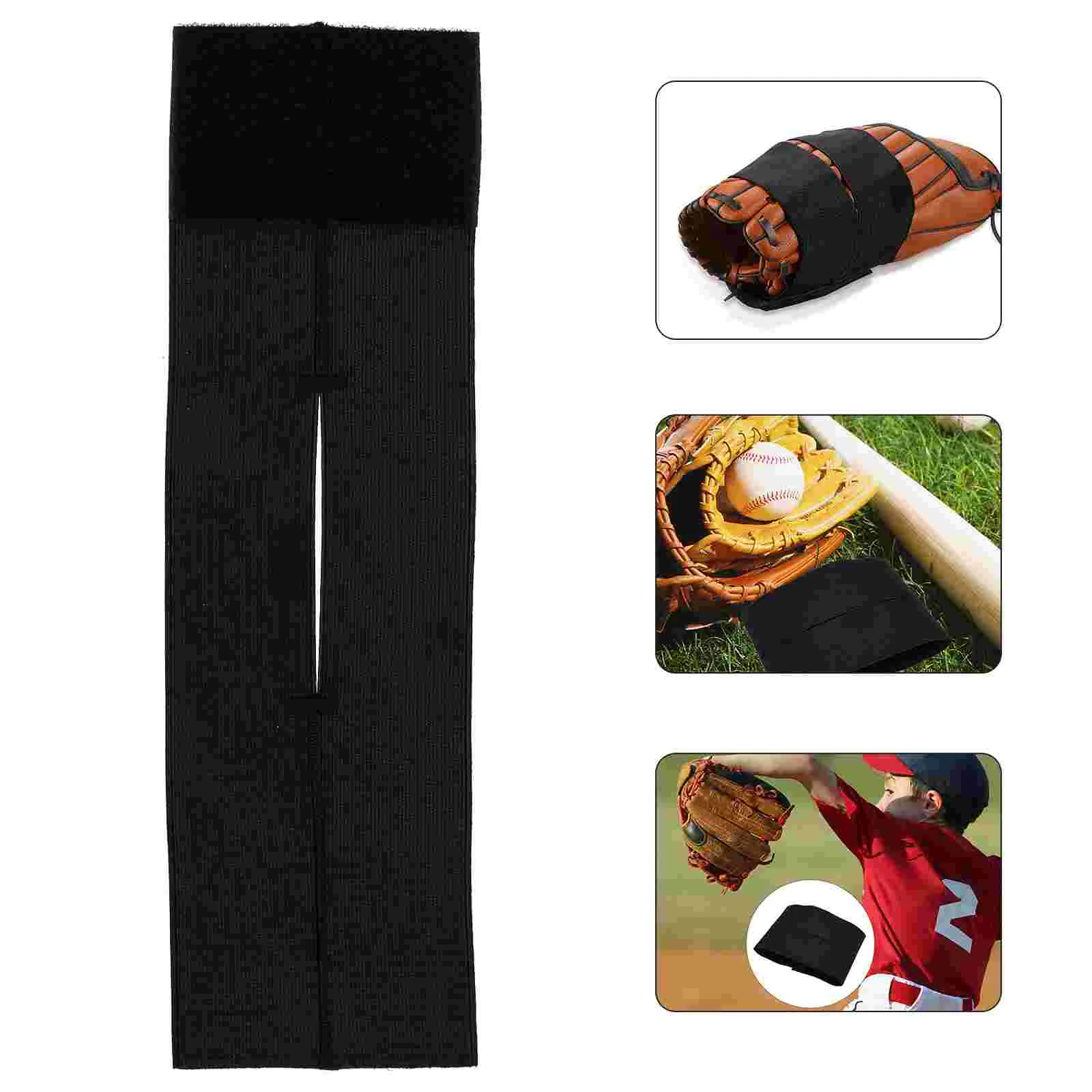 

Baseball Glove Strap Non- Softball Tapes Adhesive Black Elastic Band Belt Throwing Sports Nylon Supply Fixer Man