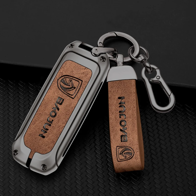 

Car Key Case Full Cover Holder Shell Fob Styling For Baojun 360 510 530 560 630 730 RS-5 Keychain Auto Key Protector Accessories