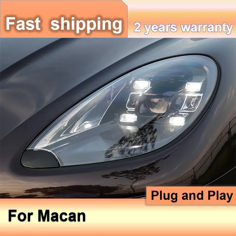 

Автомобильные аксессуары для передних фар Porsche Macan 2014-2017, передсветильник фасветодиодный Porsche Macan, светодиодные дневные ходовые огни, поворо...