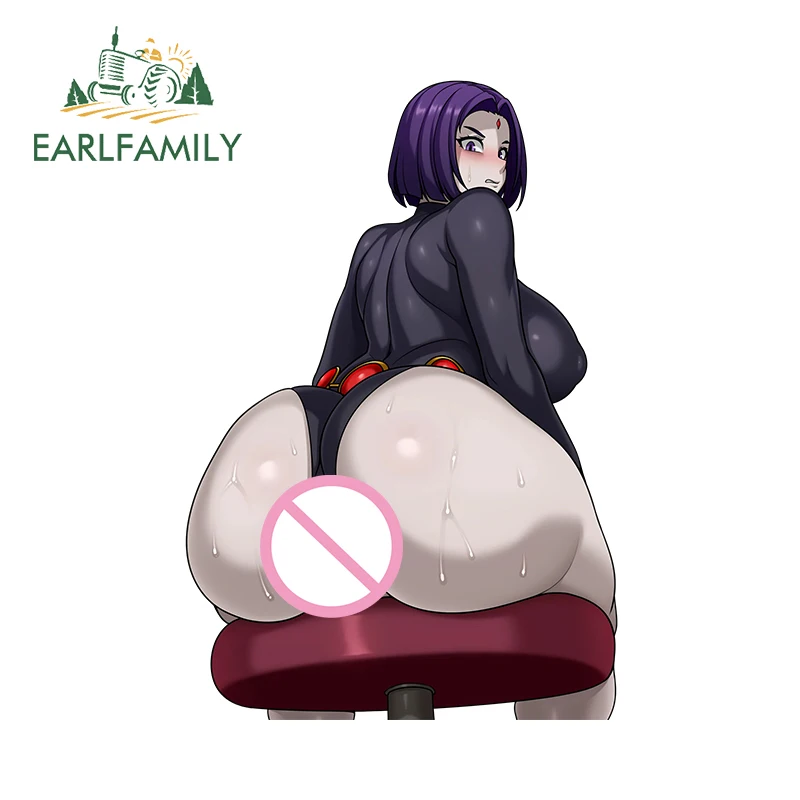 EARLFAMILY 13 см x 8 вороны Lewd наклейки NSFW Booty черные трусики Униформа Hentai Boobs Waifu