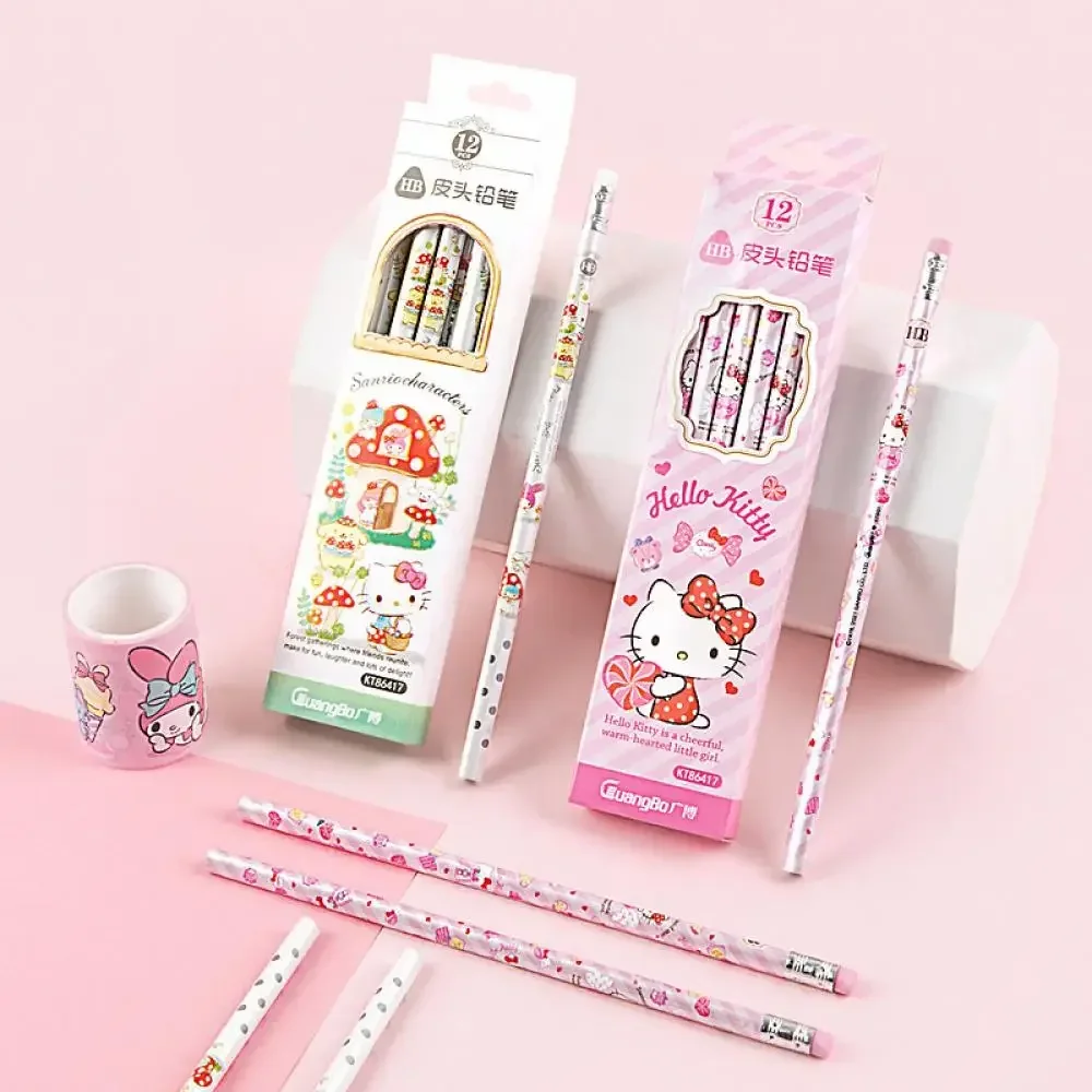 MINISO аниме Kawaii Sanrio Kuromi Melody Cinnamoroll Hellkitty помпон студенческий деревянный полюс Hb