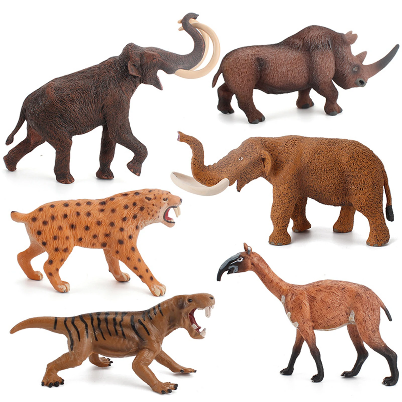 6pcs Creative Animals Figures Ornaments Lovely Educational Wild-life Model Toy for Home Office Tabletop Decor Ideal Gift for Kid