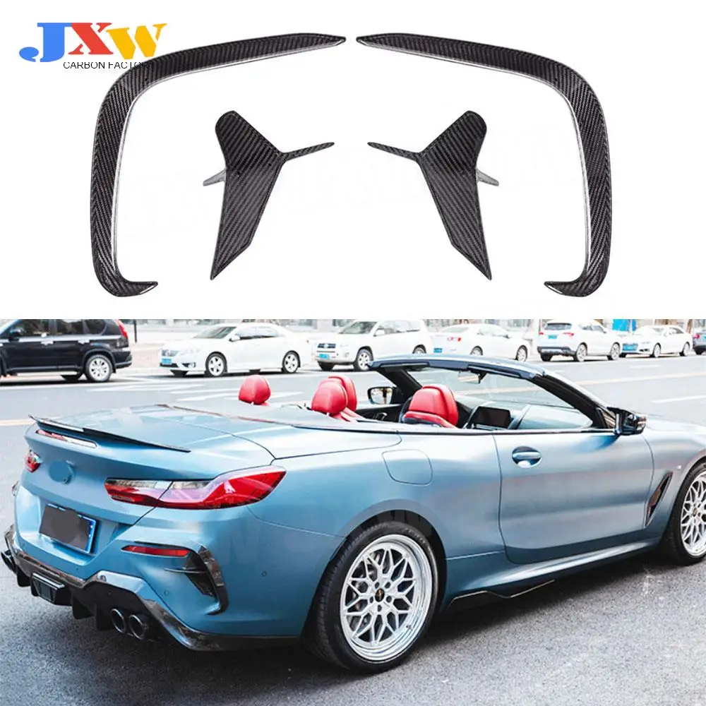 

Rear Lip Bumper Spoiler Rear Bumper Diffuser Cover&Side Splitters for BMW 8 Series G14 G15 G16 M Sport 2018 - 2021 Carbon Fiber