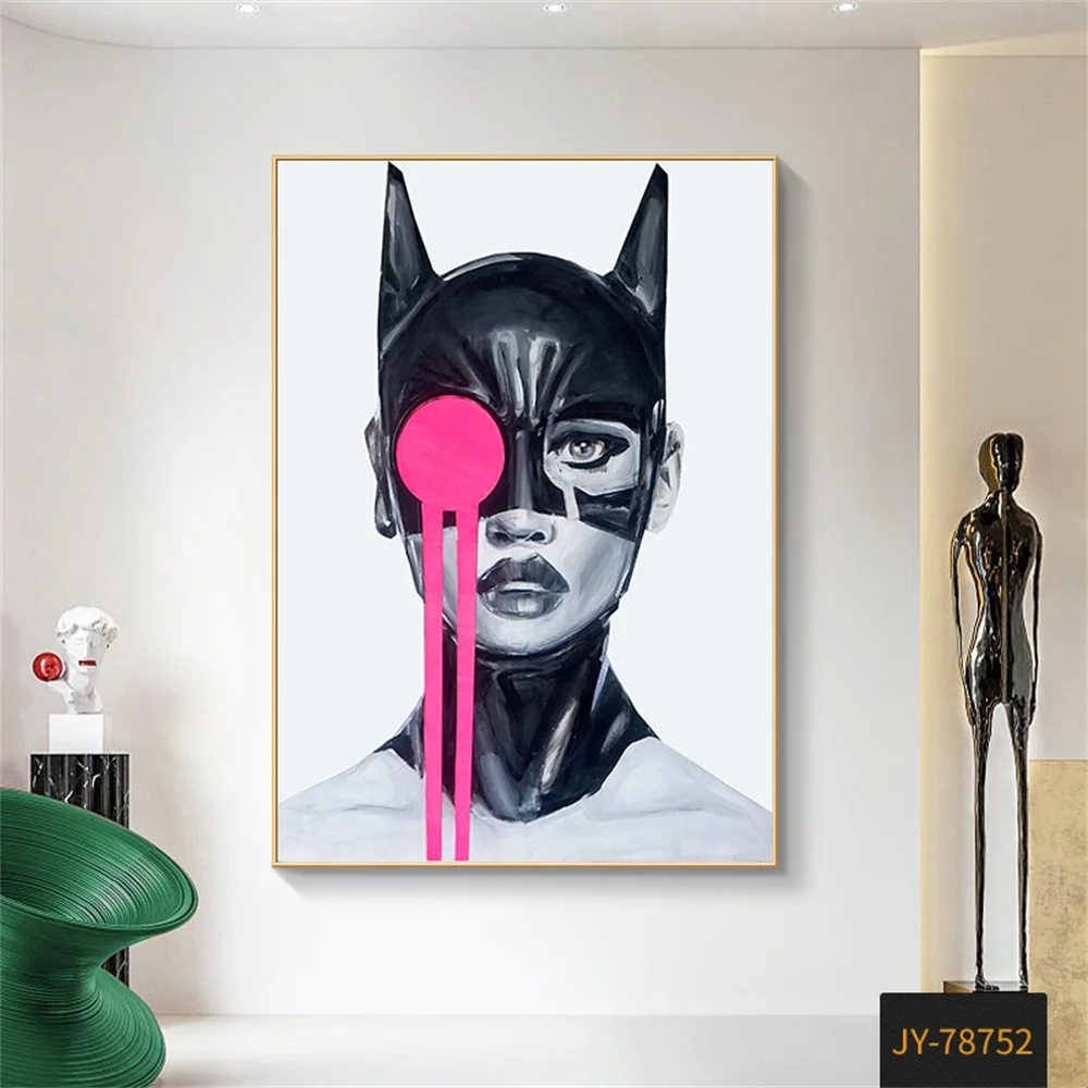 Настенная Картина на холсте с изображением Женщины Микки летучая мышь черная
