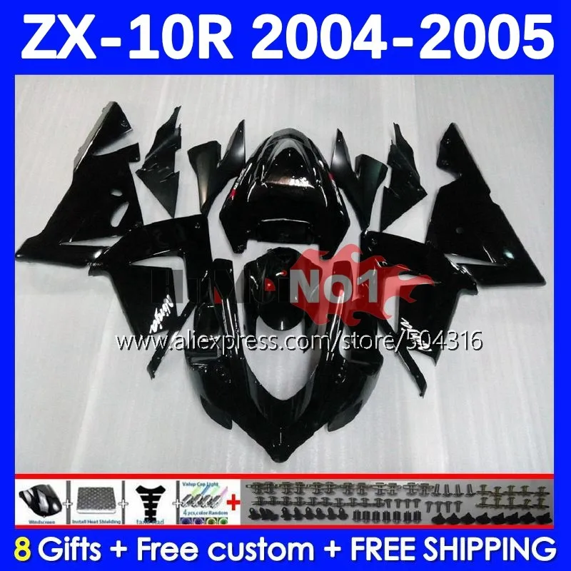 

Корпус для KAWASAKI NINJA ZX-10 ZX 10R 10 R ZX-10R 04-05 71MC.1 1000CC ZX1000 CC ZX10R 04 05 2004 2005 Обтекатели глянцевый черный