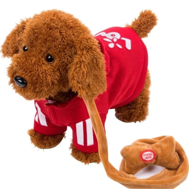 

Children's electric toy dog can walk, sing and dance plush pet lead rope dog simulation dog electronic pet