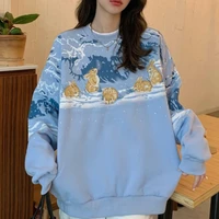 autumn womens vintage loose cartoon printed sweatshirt japanese harajuku ulzzang sweatshirts female korean tops sweats pullover