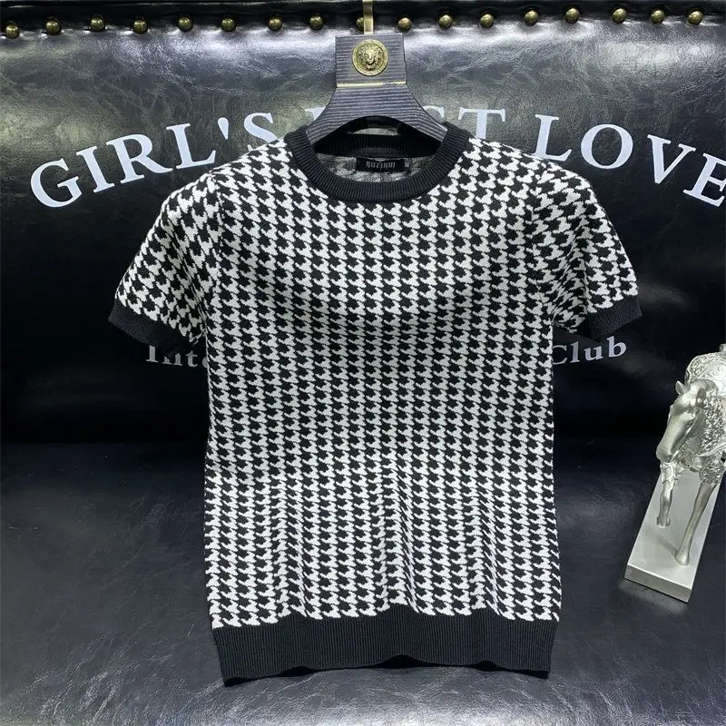 

2022 new summer men's jacquard short sleeve T-shirt
