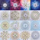 Настенные часы, особая форма, алмазная живопись, 5D сделай сам, алмазная вышивка, цветы павлина, кварцевые стразы, украшение для дома