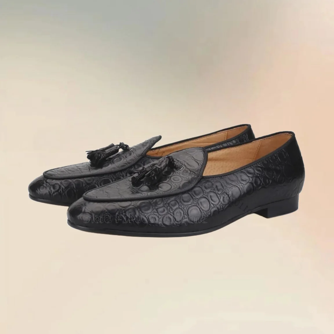 Мокасины мужские с кисточками роскошные модные туфли ручной работы классические