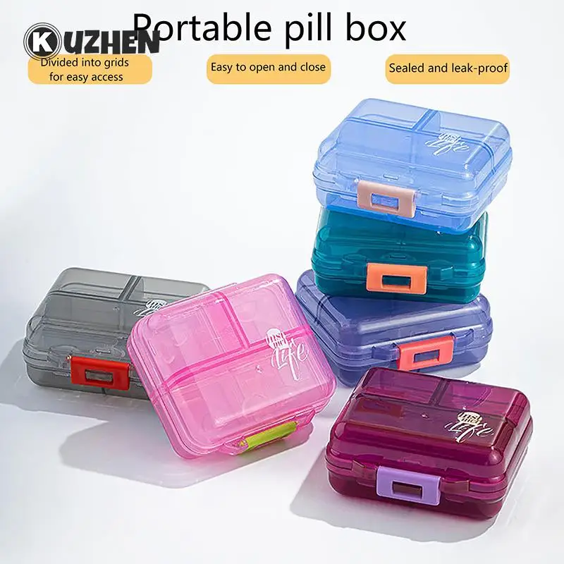 

Moisture-proof Seven Day Travel Mini Portable Medicine Box Multi Grids Sealed Medication Pills Storage Box Jewelry Storage Box