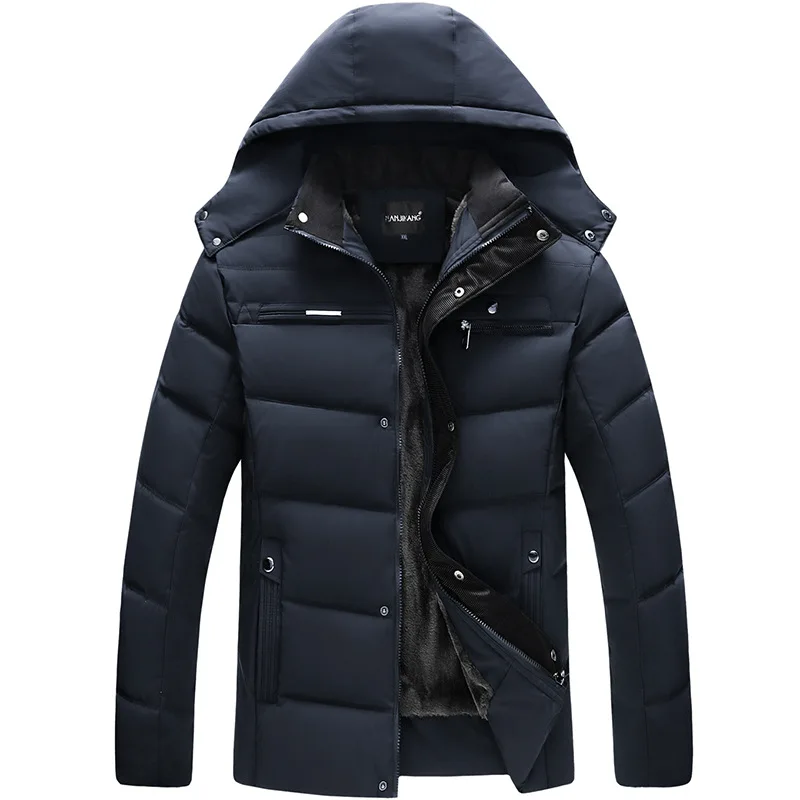 Winter Fashion Cotton-padded Men's Winter Coat Cotton-padded Jacket for The Aged with Velvet and Thick Warm Cotton-padded Jacket