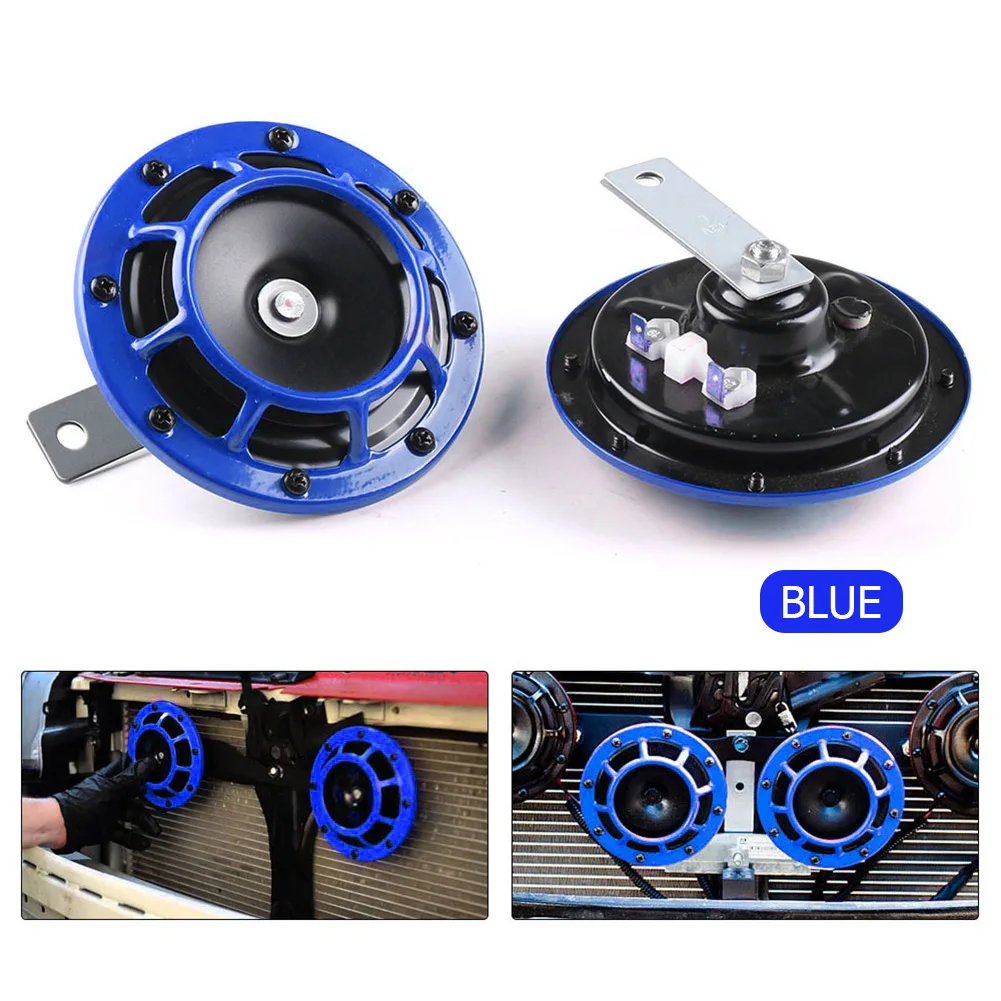 

2pcs Universal Aluminum Alloy Waterproof Electric Air Horn Loud Signal Alarm Kit 335-400Hz 12V for Car Motorcycle Truck Horn