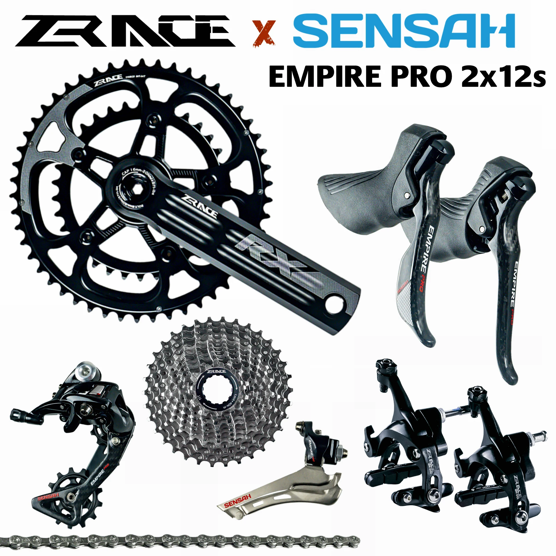 SENSAH EMPIRE PRO 2x1 2 скорости 24s Road Groupset R/L переключатель передач + R/F переключатели ZRACE RX