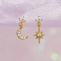 egir jewelry copper gold plated moon earrings kawaii aesthetic harajuku korean fashion star earrings for women y2k accessories
