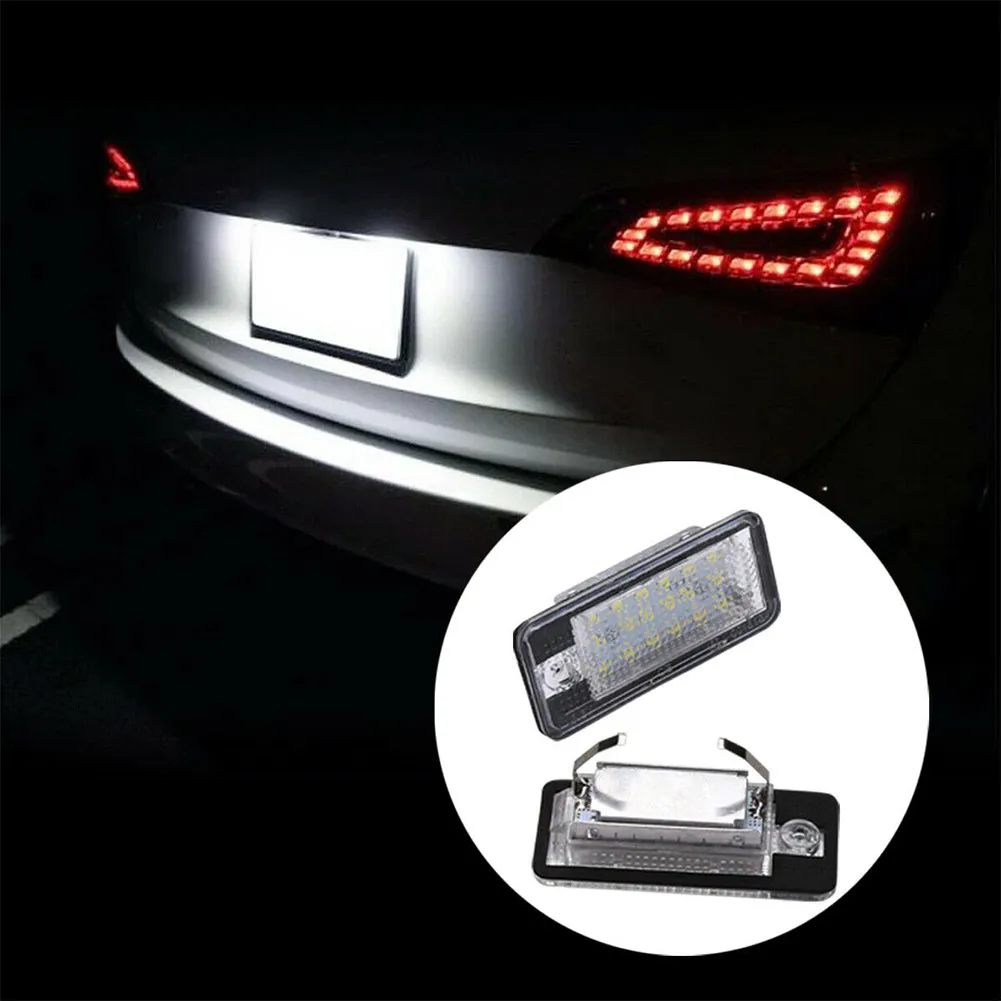 

2Pcs Error Free Led Car License Plate Light Bulb For A3 A4 S3 S4 A6 S6 Q7 RS4 Rear Lights Number Plate Lamp Direct Replacement