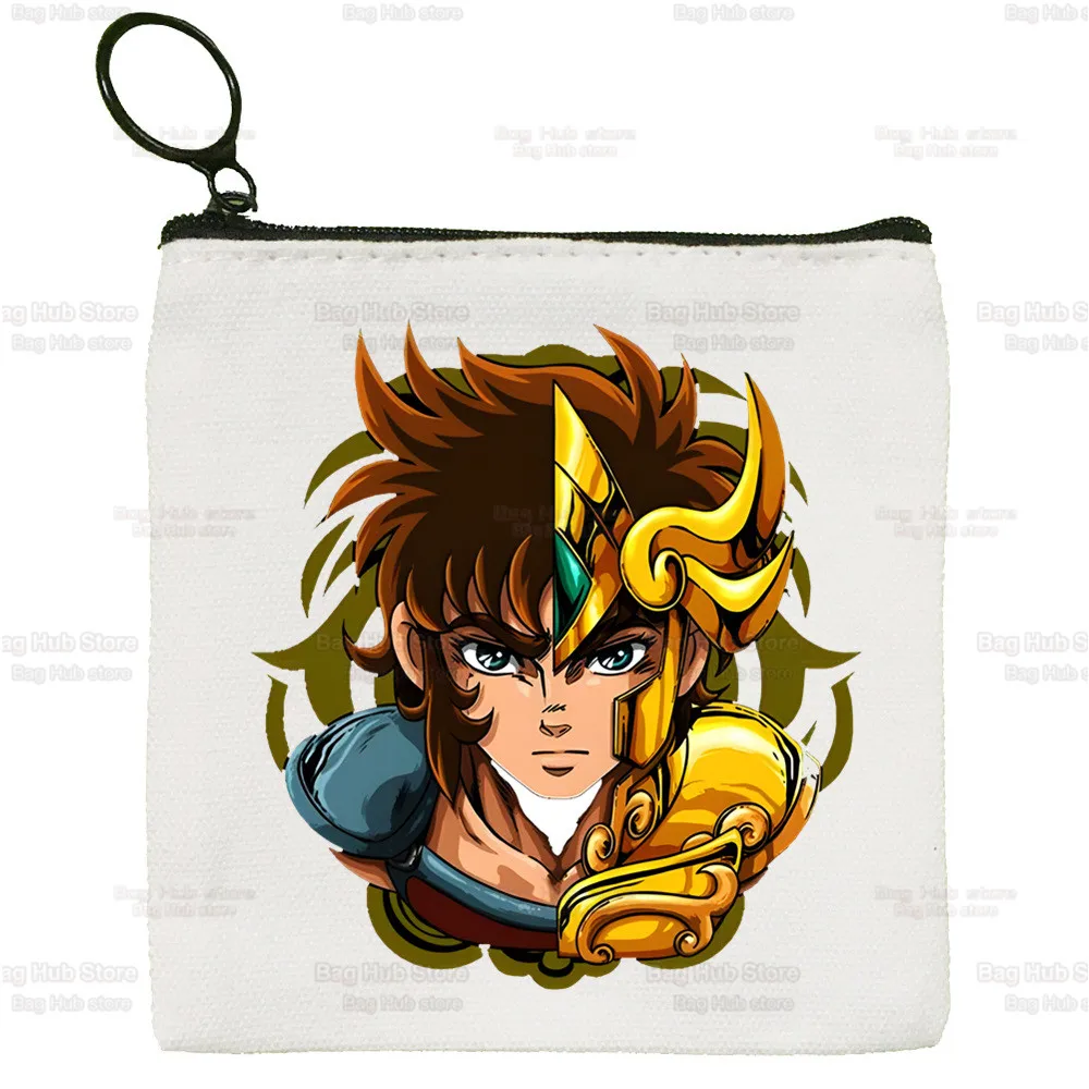Saint Seiya Anime Coin Purse Female Mini Canvas Manga Phoenix Cartoon Art Cute Key Case Coin Purse Student Wallet