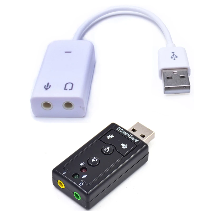 

7.1-Channel USB Wired Sound Card Drive-Free External Analog Desktop Laptop External Sound Card
