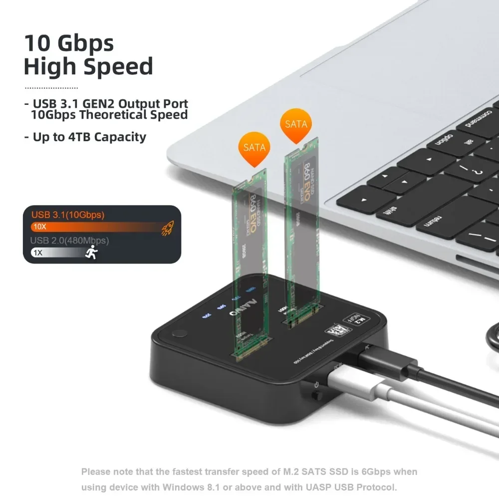 Фото MAIWO M.2 SATA NGFF SSD Док-станция Offline Clone M.2 Чехол USB3.1 Type-C M2 Чехол для внешнего жесткого диска для ПК, ноутбука №4